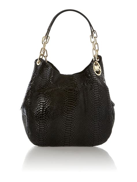 michael kors fulton black python handbag|michael kors snakeskin bag.